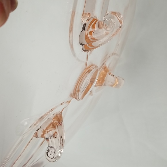 Lancaster Jubilee Pink Elegant Depression Era Three Footed Rimmed Serving Plate - Picture 4 of 16